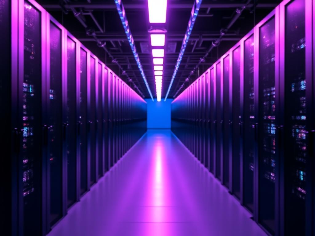 Advanced datacenter infrastructure with neon lighting