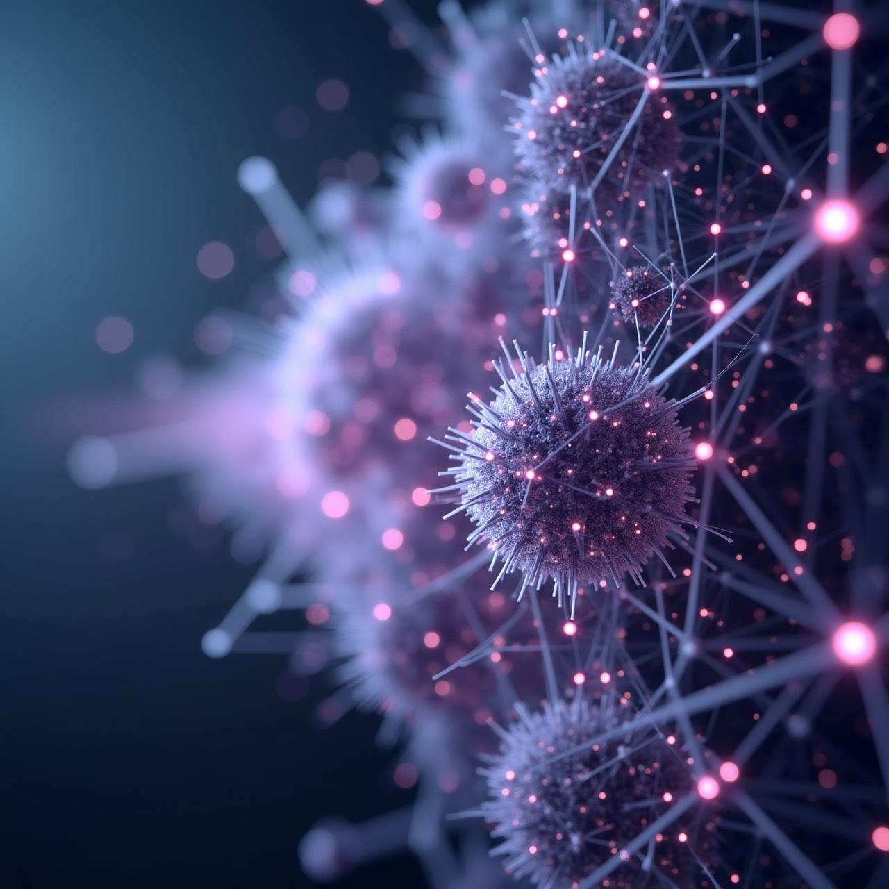 Abstract visualization of cloud data flowing through enterprise network architecture